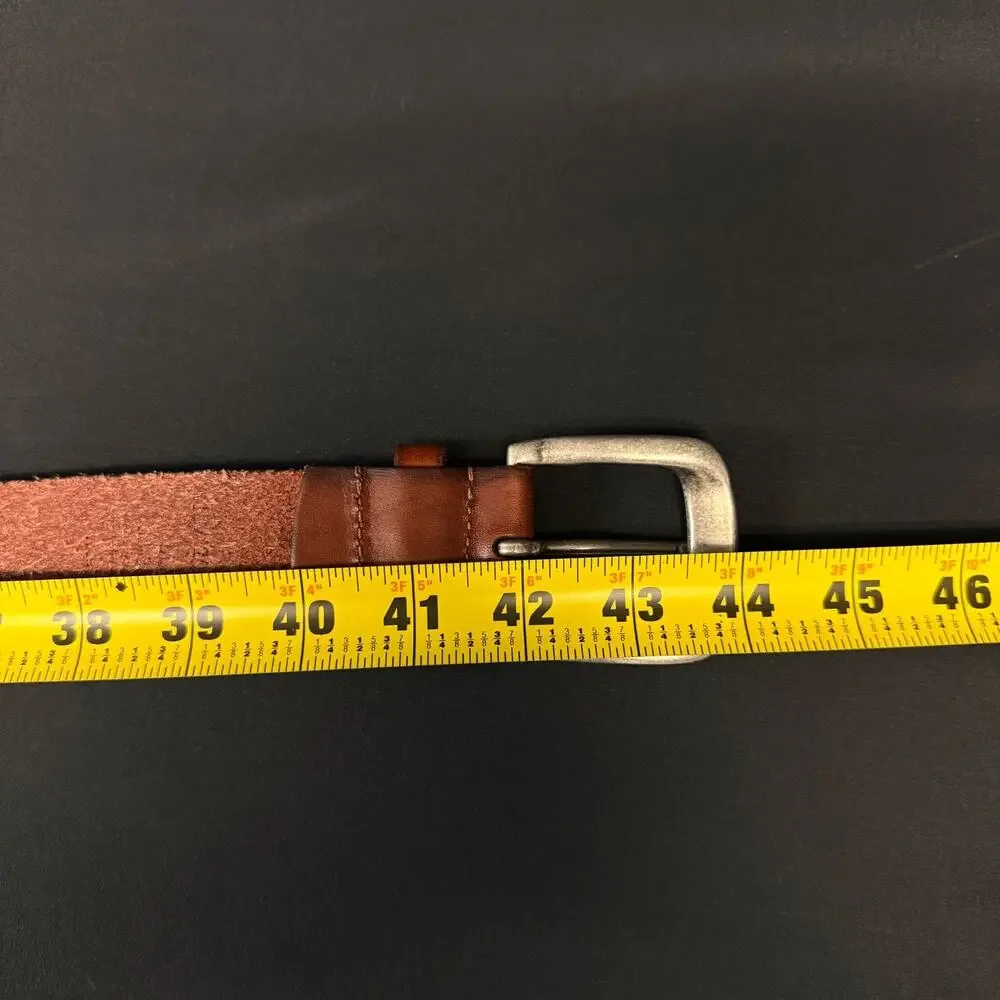 Levi's Men's Genuine Leather Belt Brown Size M 34-36 Silver Buckle